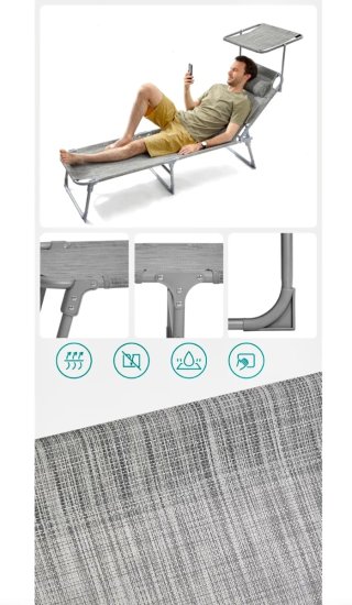 Hamaca SONGMICS con reposacabezas y parasol