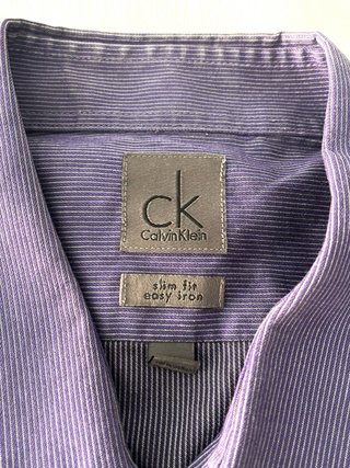 Camisa Calvin Klein Morada Rayas XL
