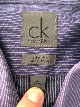 Camisa Calvin Klein Morada Rayas XL