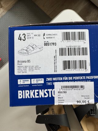 Birkenstock Arizona Nere 43 Pianta Stretta