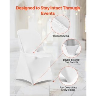 30 Piezas Fundas de Silla Blancas, Funda de Silla