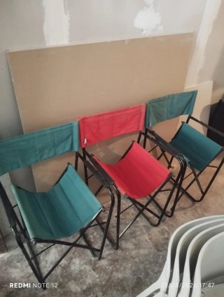 Sillas de Playa Plegables (Rojo y Azul)