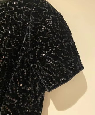 Mango vestido Negro Terciopelo