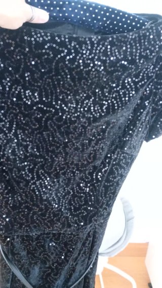 Mango vestido Negro Terciopelo