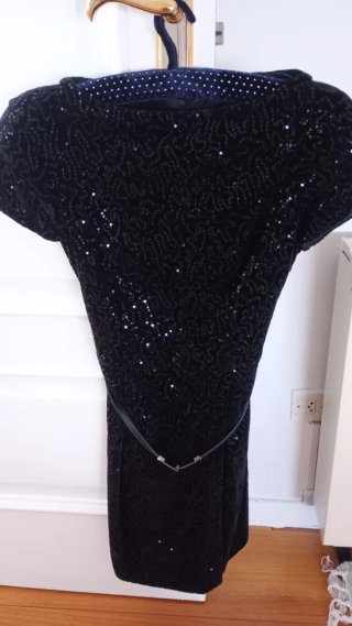 Mango vestido Negro Terciopelo