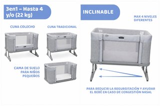 Cuna colecho reclinable 0-4 años