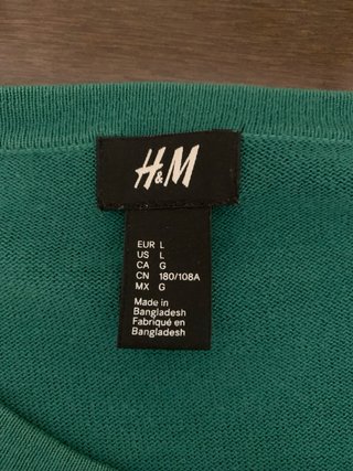 Jersey H&M verde talla L