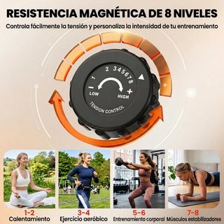 Bicicleta Estática Plegable 3en1 con Respaldo Roja