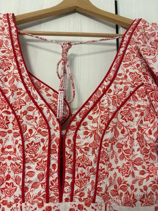 Vestido Farm Rio Estampado Rojo y Blanco