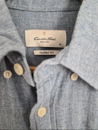Camisa Emidio Tucci Algodón Azul