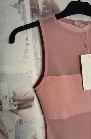 Body Rosa zara combinado T.S con etiqueta.