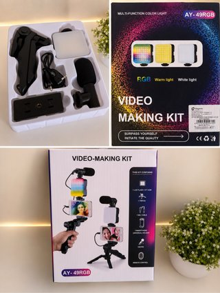 Kit Video Making Vlogging AY-49RGB Luce LED Microf