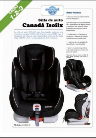 Silla coche Mondial Safe Canadá