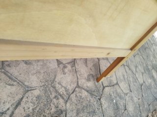 Cabecero de madera de pino estilo abanico