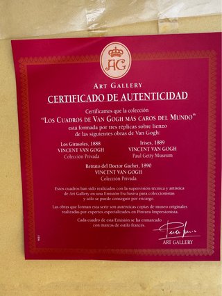 Colección 3 Cuadros Van Gogh Certificados
