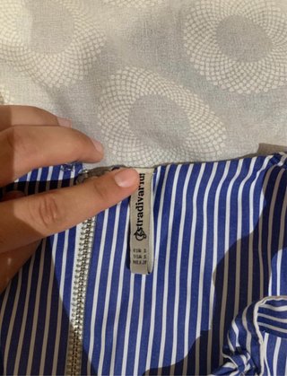Top Stradivarius Rayas Azul Blanco