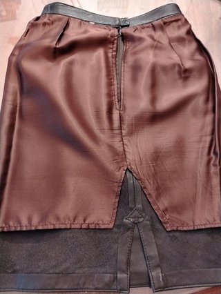 Gonna in pelle vintage marrone