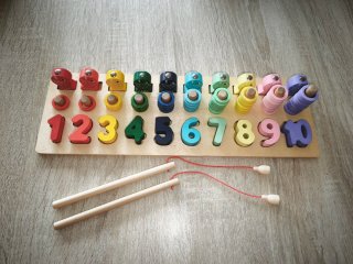 Tablero Montessori Madera Números y Cuentas