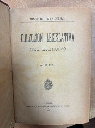 Libro Militar Antiguo - Colección Legislativa 1893