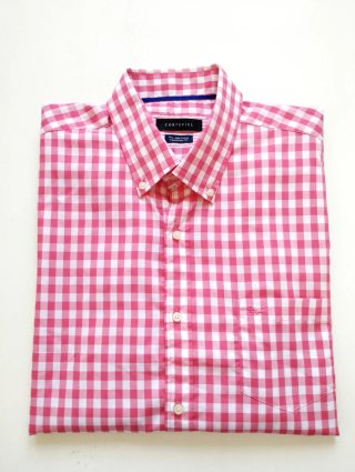 Camisa Cortefiel cuadros rosa y blanco