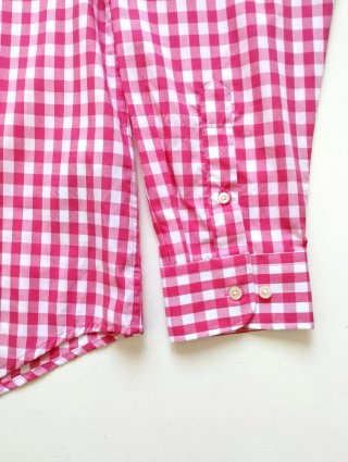 Camisa Cortefiel cuadros rosa y blanco