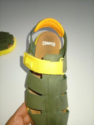 Sandalias Camper niño verde y amarillo