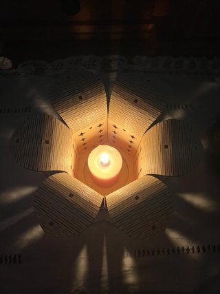Portacandele Design Fiore Legno