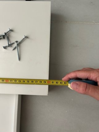 Estante recibidor con cajón madera blanca.
