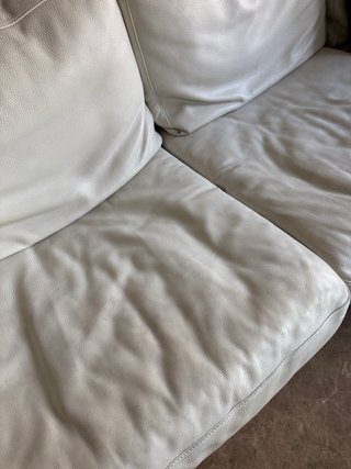 Sofá Natuzzi de Piel Blanco