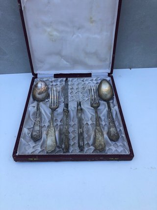 Estuche 6 cubiertos Meneses La Suiza retro/vintage