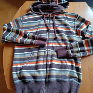 Sudadera hombre rayas marrón y naranja