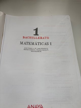 Matemáticas I 1 Bachillerato