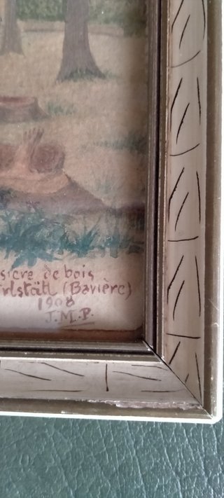 Acuarela firmada y fechada en Baviera 1908
