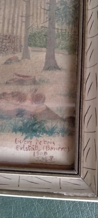 Acuarela firmada y fechada en Baviera 1908