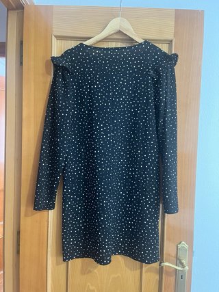 Vestido negro lunares Mango