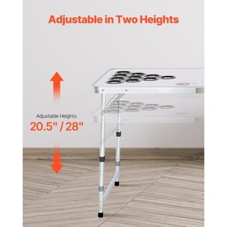 Mesa de Beer Pong portátil de 2.4 m, mesa plegable