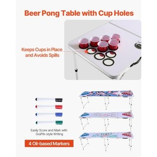 Mesa de Beer Pong portátil de 2.4 m, mesa plegable