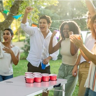 Mesa de Beer Pong portátil de 2.4 m, mesa plegable
