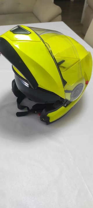 Casco de moto SHIRO talla s 55 56 amarillo brillan
