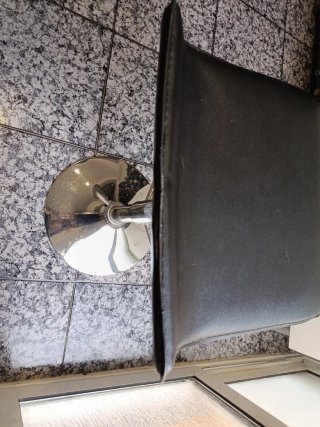 Taburete de Cocina Negro y Plateado