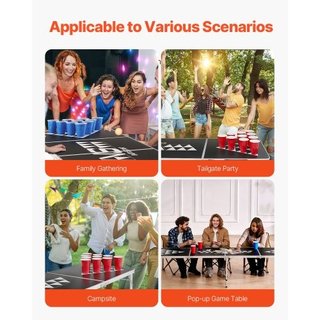 Mesa de Beer Pong portátil de 2.4 m, mesa plegable