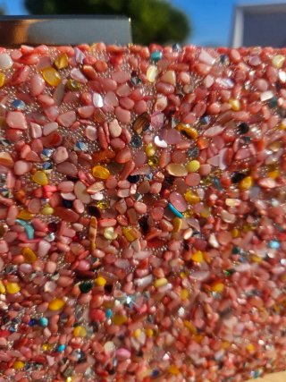 Bolso de fiesta multicolor con pedrería