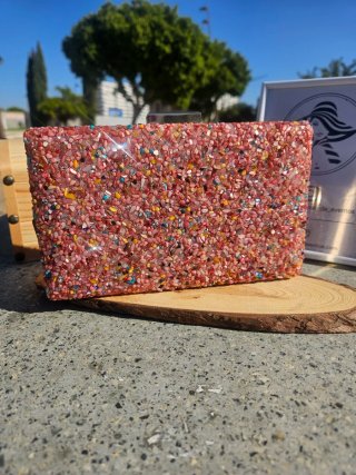 Bolso de fiesta multicolor con pedrería