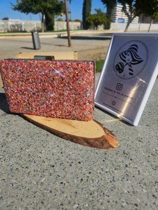 Bolso de fiesta multicolor con pedrería