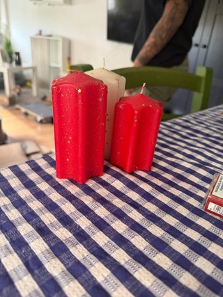 Velas de Navidad Rojas y Blancas