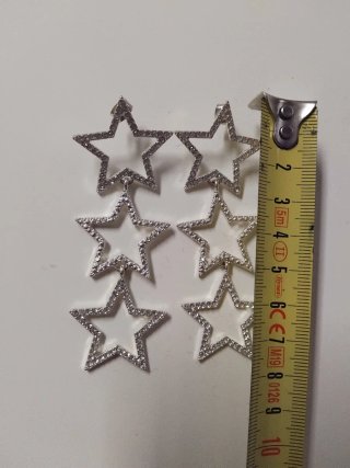 Pendientes largos de estrellas con diamantes