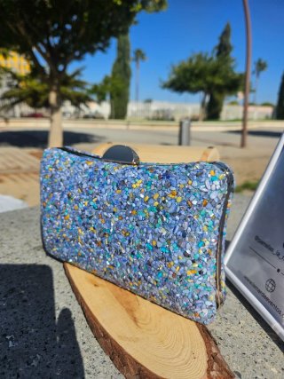 Bolso de fiesta pedrería multicolor