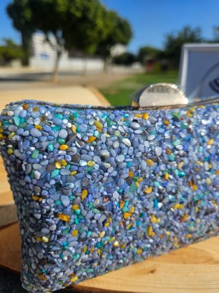 Bolso de fiesta pedrería multicolor