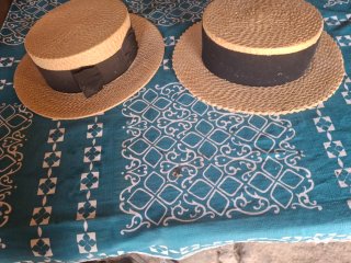 Sombrero de paja rijida  vintage unisex