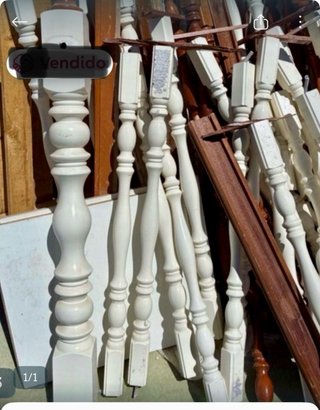 Balaustres de madera blancos 83 cm